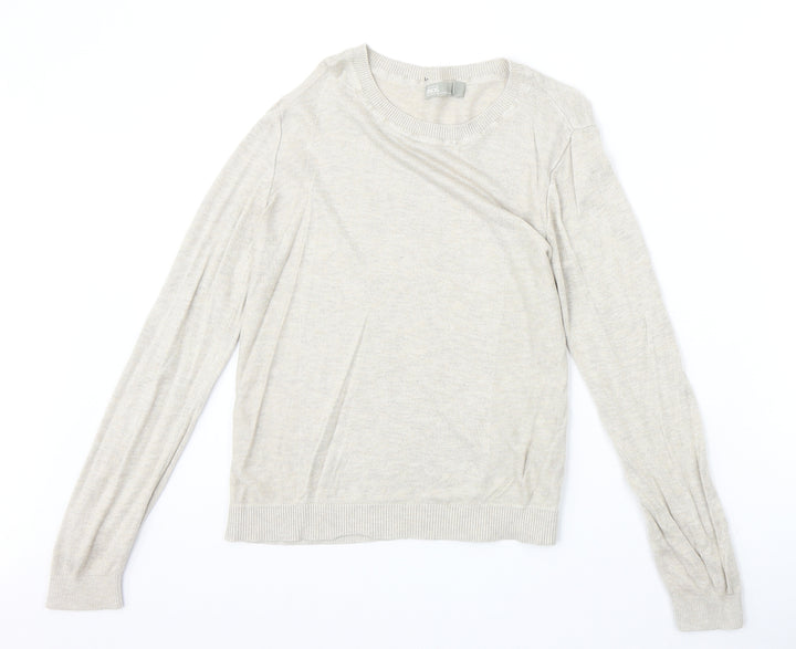ASOS Womens Beige Round Neck Viscose Pullover Jumper Size 8