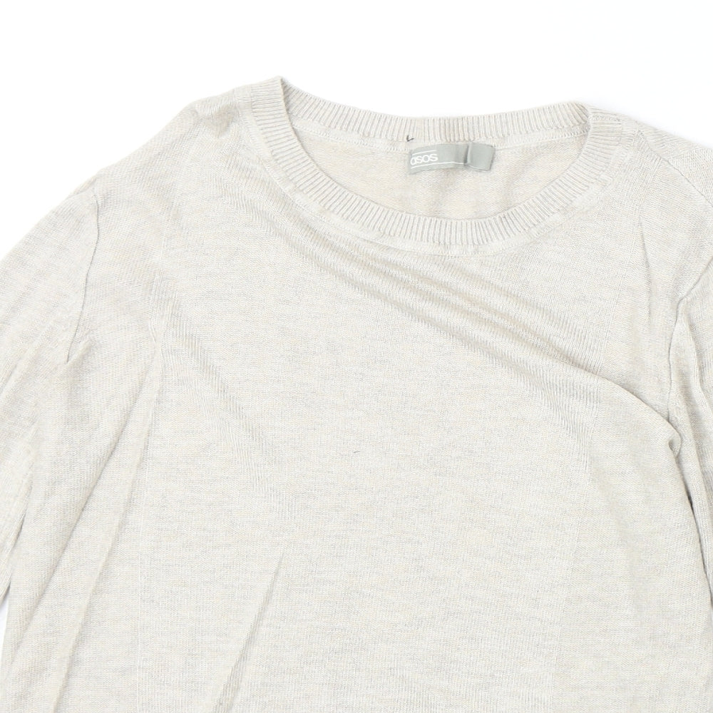 ASOS Womens Beige Round Neck Viscose Pullover Jumper Size 8