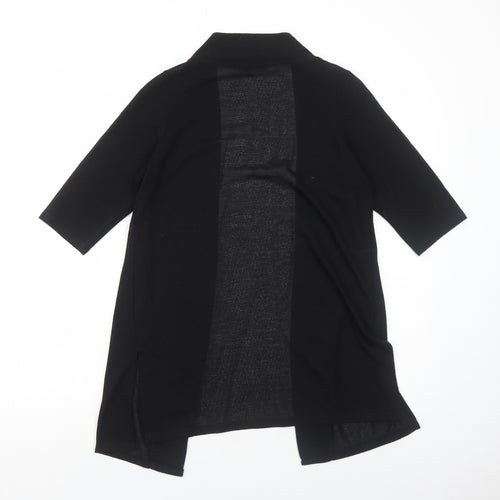 George Womens Black V-Neck Polyester Cardigan Jumper Size 12 - Open