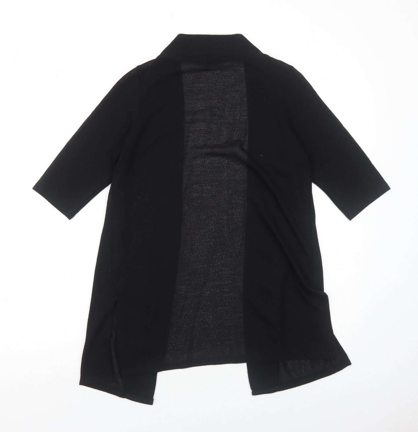 George Womens Black V-Neck Polyester Cardigan Jumper Size 12 - Open