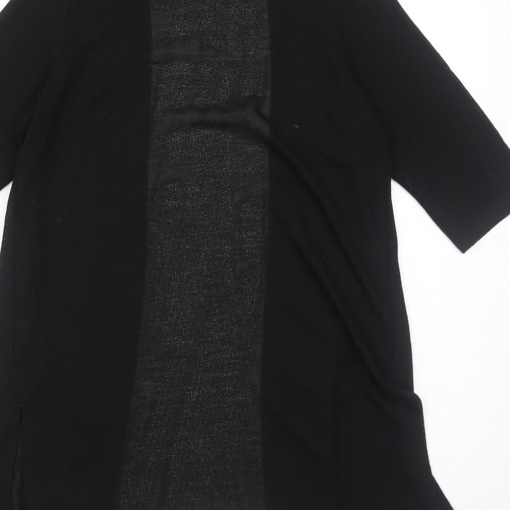 George Womens Black V-Neck Polyester Cardigan Jumper Size 12 - Open