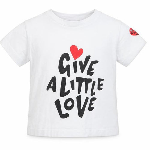 John Lewis Girls White Cotton Basic T-Shirt Size 2 Years Round Neck Pullover - Give A Little Love