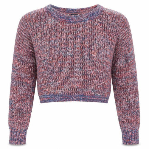 Sparkle & Fade Womens Multicoloured Boat Neck Acrylic Pullover Jumper Size S - Cropped