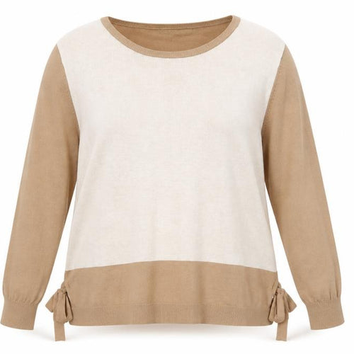 NEXT Womens Beige Boat Neck Acrylic Pullover Jumper Size 20 - Tie Sides