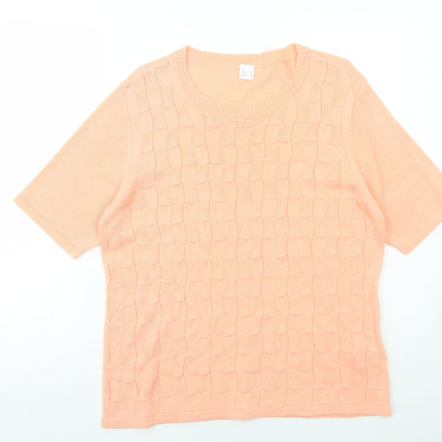 Preworn Womens Pink Round Neck Acrylic Pullover Jumper Size 16 Pullover