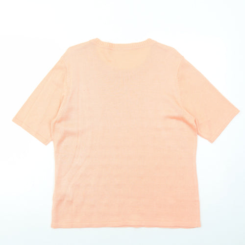 Preworn Womens Pink Round Neck Acrylic Pullover Jumper Size 16 Pullover