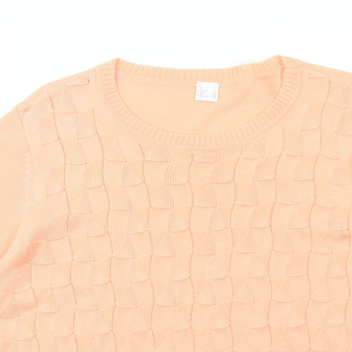 Preworn Womens Pink Round Neck Acrylic Pullover Jumper Size 16 Pullover
