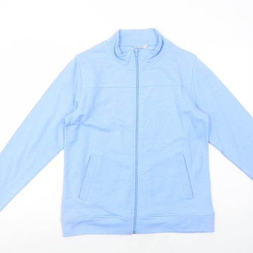 Damart Womens Blue Polyester Full Zip Sweatshirt Size 10 Zip