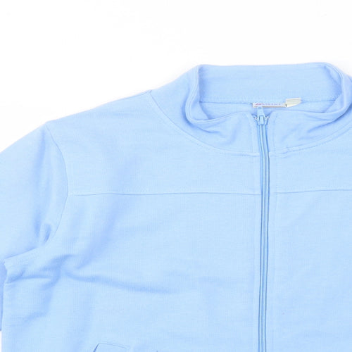 Damart Womens Blue Polyester Full Zip Sweatshirt Size 10 Zip