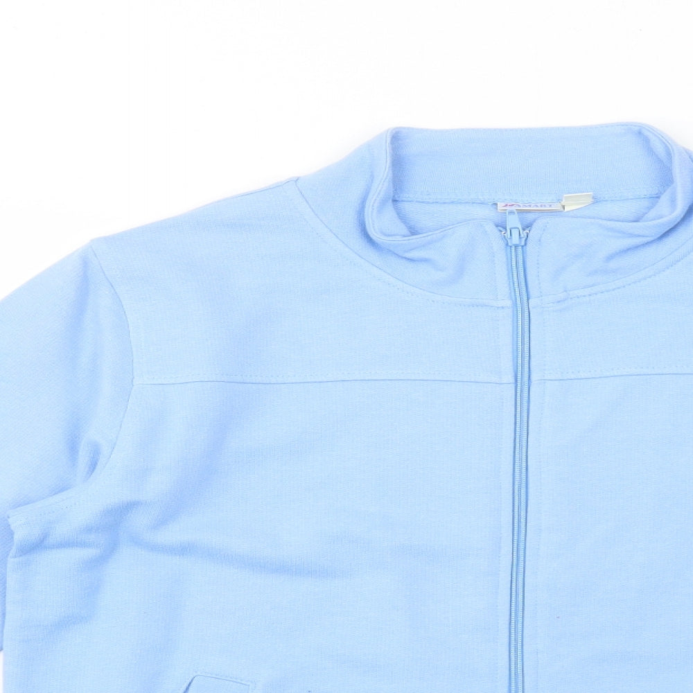 Damart Womens Blue Polyester Full Zip Sweatshirt Size 10 Zip