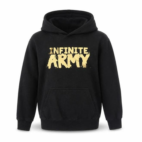Famona Boys Black Cotton Pullover Hoodie Size 7-8 Years Pullover - Infinite Army