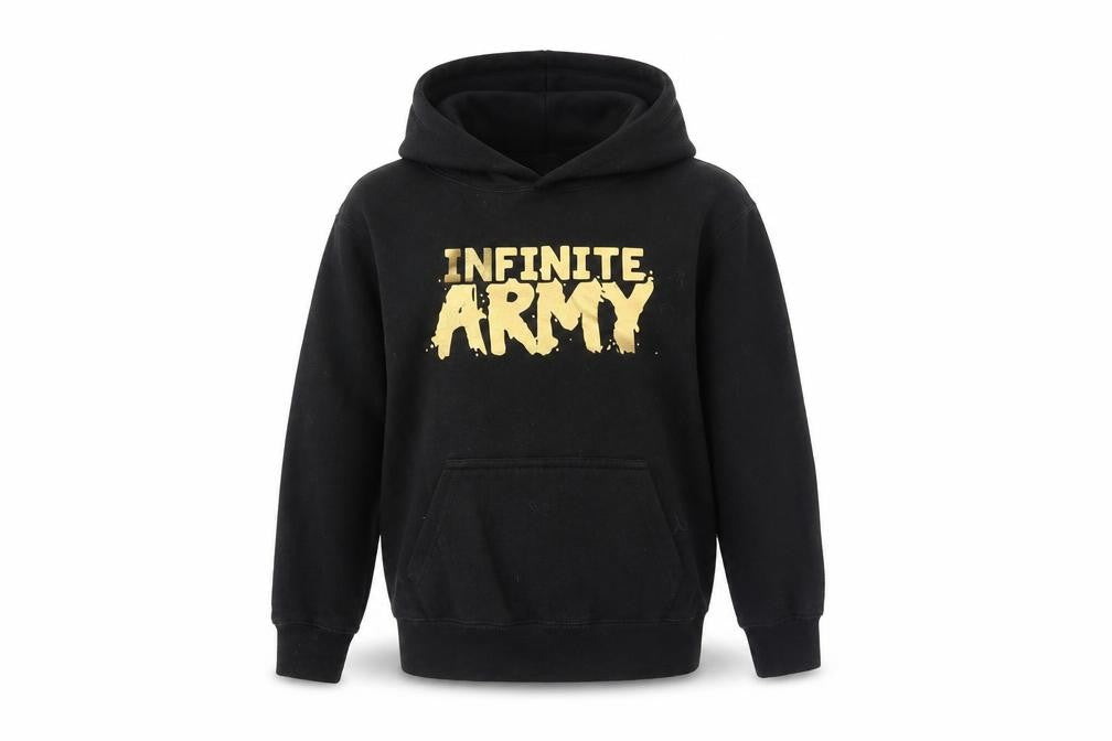 Famona Boys Black Cotton Pullover Hoodie Size 7-8 Years Pullover - Infinite Army
