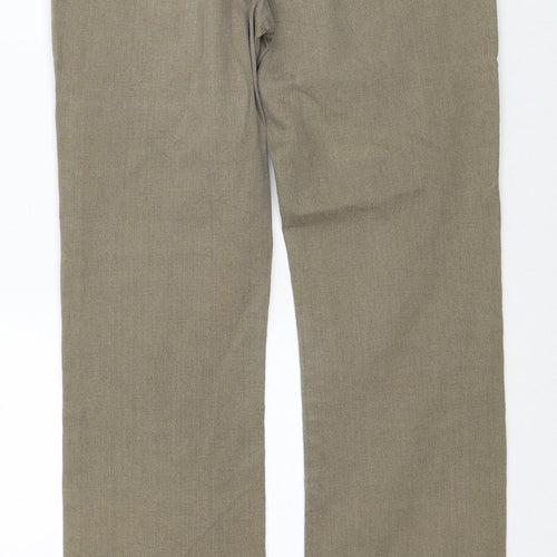 Marks and Spencer Womens Brown Cotton Straight Jeans Size 12 Regular Zip