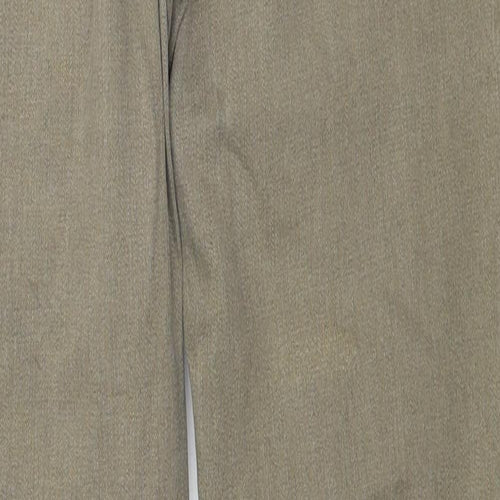 Marks and Spencer Womens Brown Cotton Straight Jeans Size 12 Regular Zip