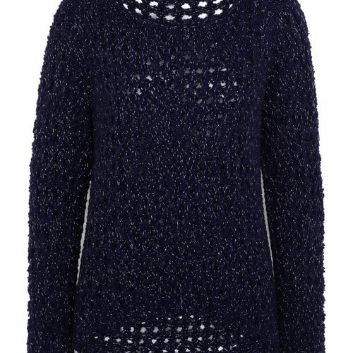 George Womens Blue Boat Neck Acrylic Pullover Jumper Size 10