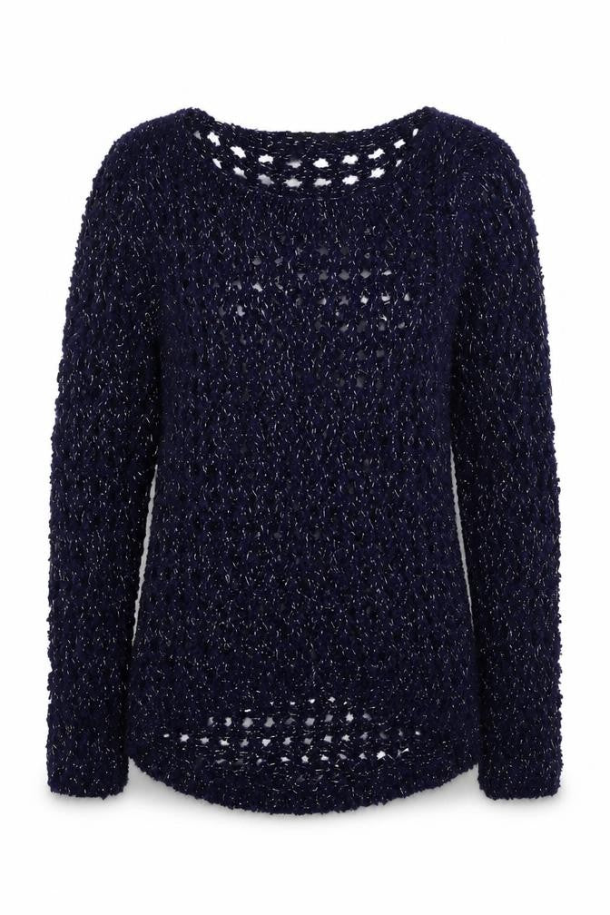 George Womens Blue Boat Neck Acrylic Pullover Jumper Size 10