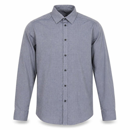 F&F Mens Grey Polyester Button-Up Size 16 Collared Button