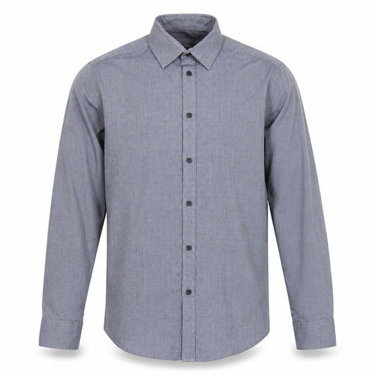 F&F Mens Grey Polyester Button-Up Size 16 Collared Button