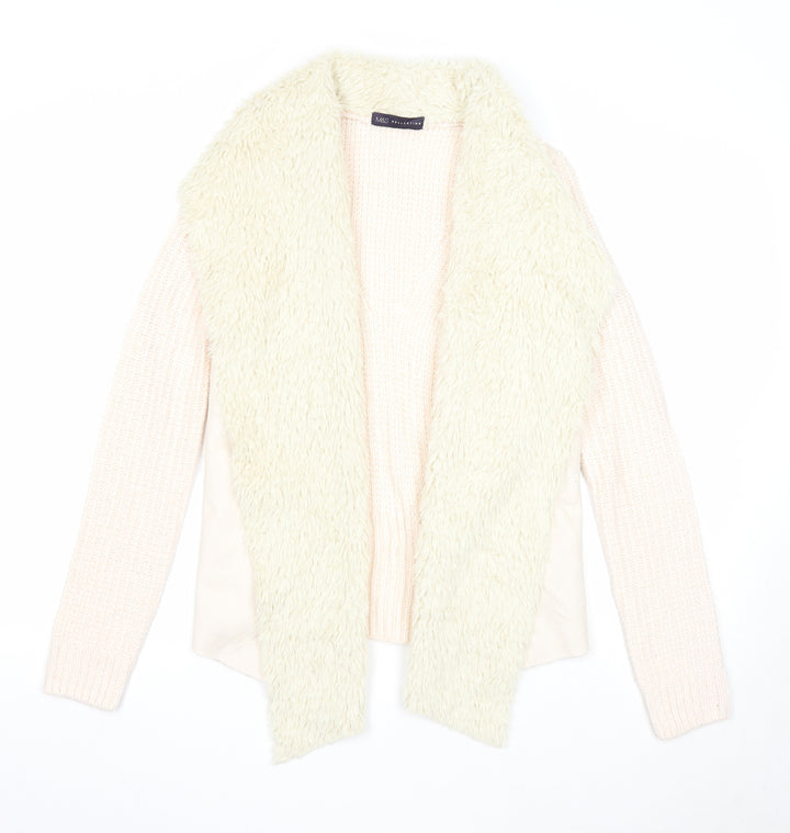 Marks and Spencer Womens Ivory V-Neck Acrylic Cardigan Jumper Size S