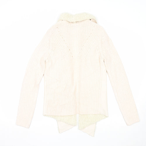 Marks and Spencer Womens Ivory V-Neck Acrylic Cardigan Jumper Size S