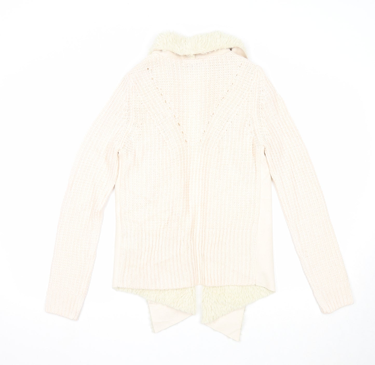 Marks and Spencer Womens Ivory V-Neck Acrylic Cardigan Jumper Size S