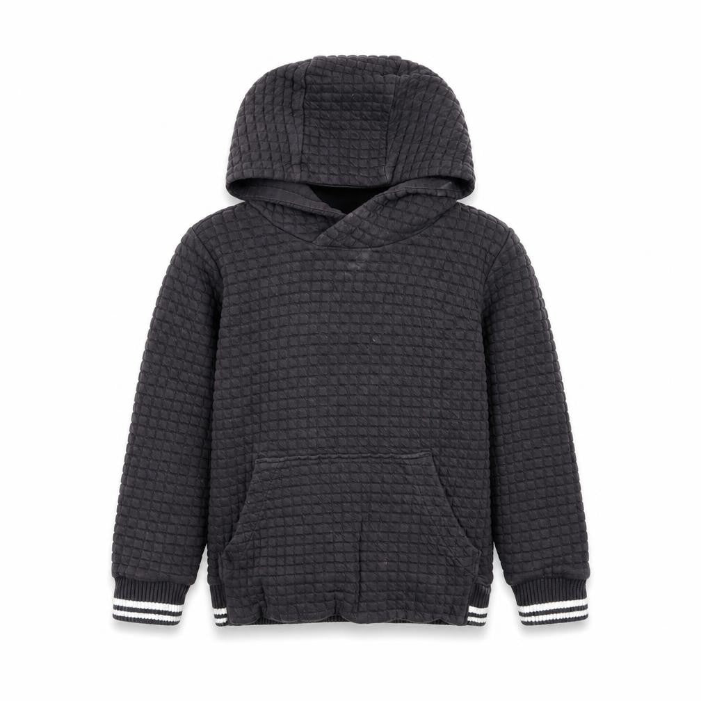 Front view of Nutmeg boys’ grey cotton pullover hoodie, size 3-4, years pullover
