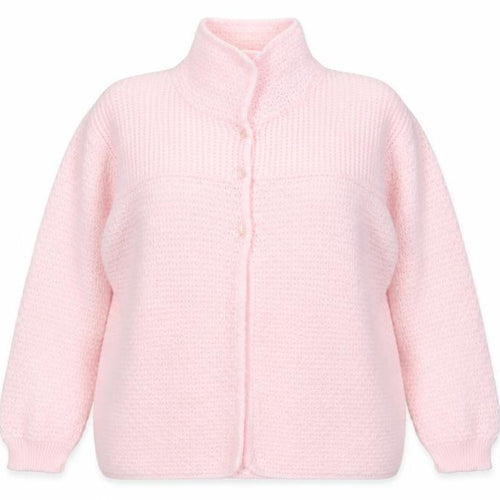 Marlon Womens Pink Collared Acrylic Cardigan Jumper Size 12
