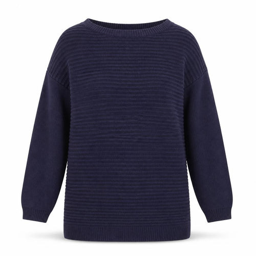 George Womens Blue Boat Neck Striped Cotton Pullover Jumper Size 8