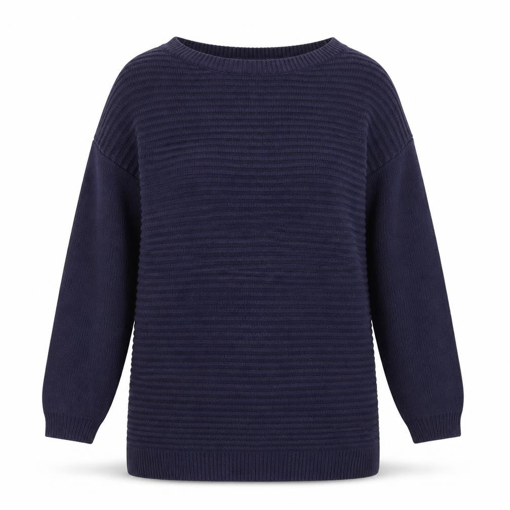 George Womens Blue Boat Neck Striped Cotton Pullover Jumper Size 8