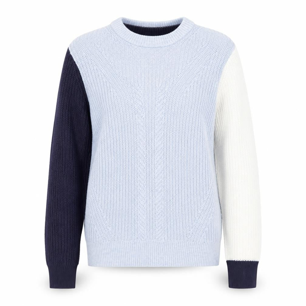 Marks and Spencer Womens Blue Boat Neck Cotton Pullover Jumper Size S