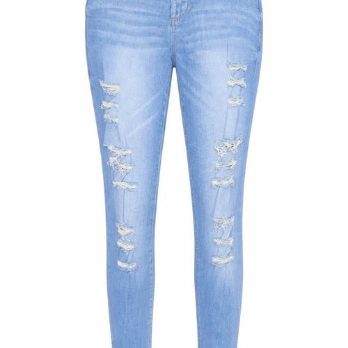 Denim & Co. Womens Blue Cotton Skinny Jeans Size 6 Regular Zip