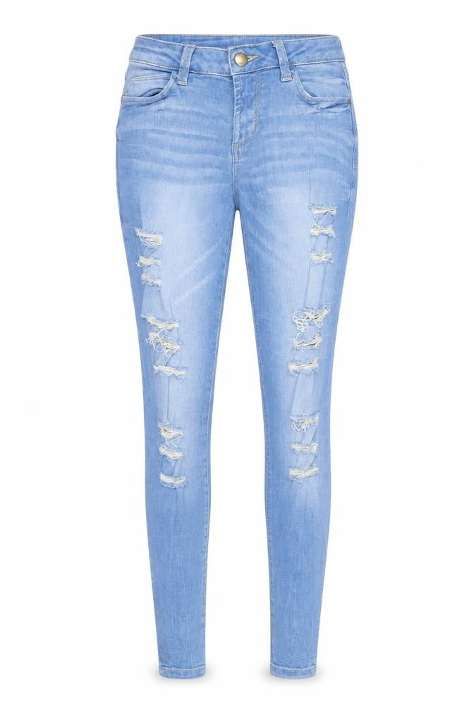 Denim & Co. Womens Blue Cotton Skinny Jeans Size 6 Regular Zip