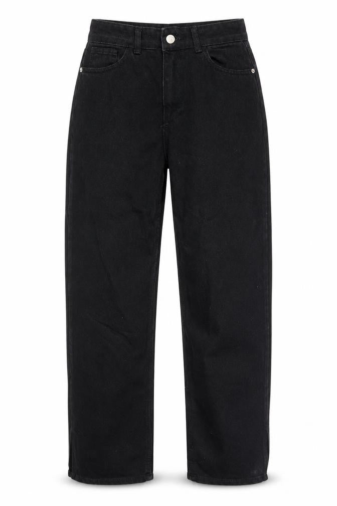 I SAW IT FIRST Womens Black Cotton Straight Jeans Size 6 Regular Zip