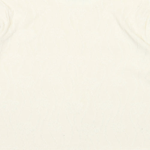 Emreco Womens White Round Neck Polyester Pullover Jumper Size 12
