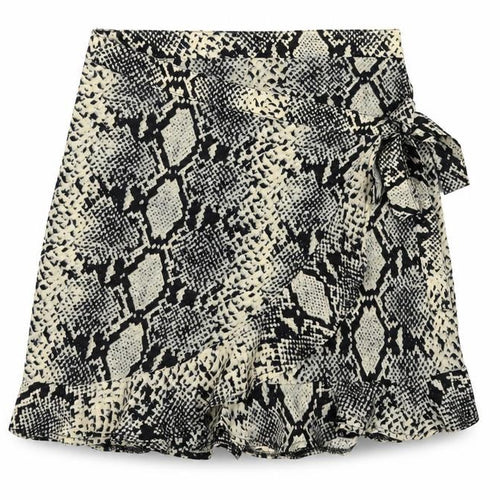 Nasty Gal Womens Multicoloured Animal Print Polyester Wrap Skirt Size 4 Zip - Snakeskin Pattern