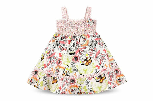 Front view of M&Co Baby Multicoloured Geometric 100% Cotton A-Line, size 3-6, Months Round Neck Pullover - Butterfly