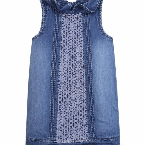 NEXT Baby Blue 100% Cotton A-Line Size 12-18 Months Round Neck Button