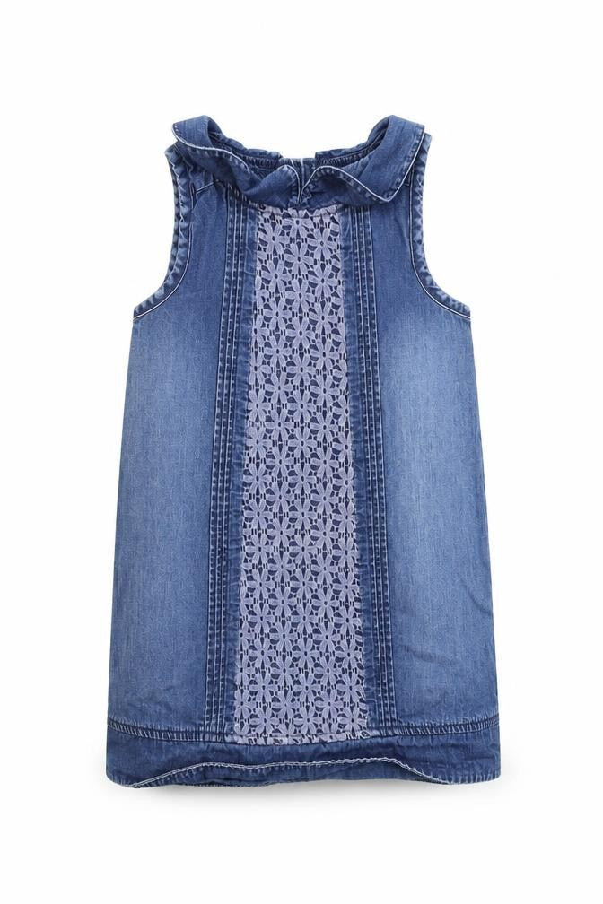 NEXT Baby Blue 100% Cotton A-Line Size 12-18 Months Round Neck Button
