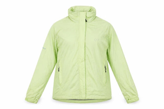 Front view of Technicals women’s green windbreaker jacket, size UK 10, zip