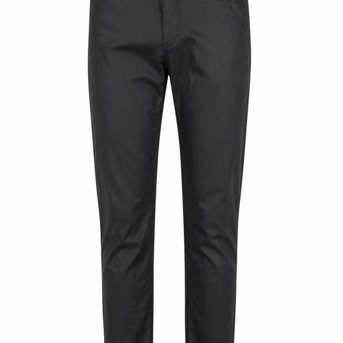 Estee Brown Womens Black Cotton Trousers Size L Regular Zip - Coated