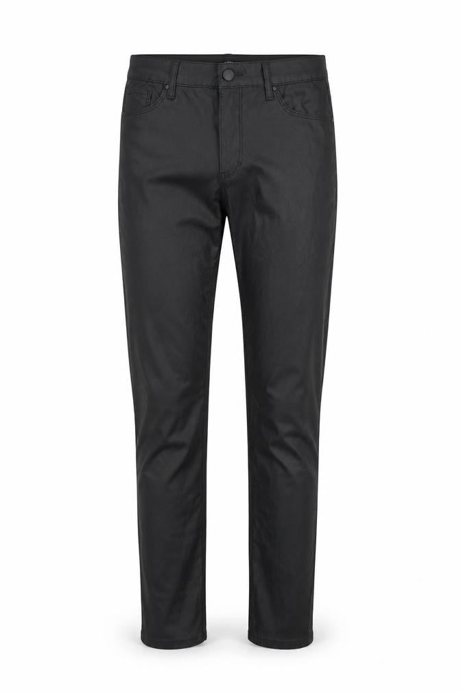 Estee Brown Womens Black Cotton Trousers Size L Regular Zip - Coated