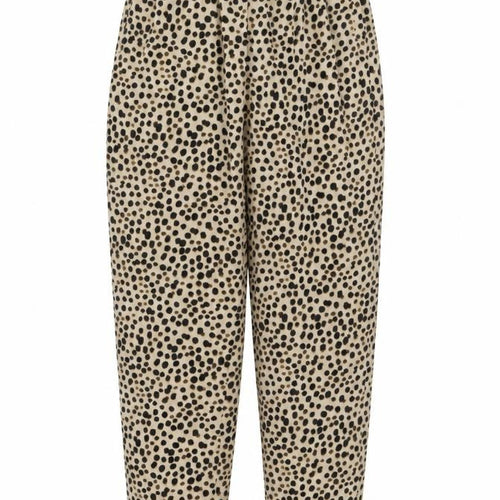Monki Womens Brown Animal Print Polyester Trousers Size 26 in Regular - Cheetah Print