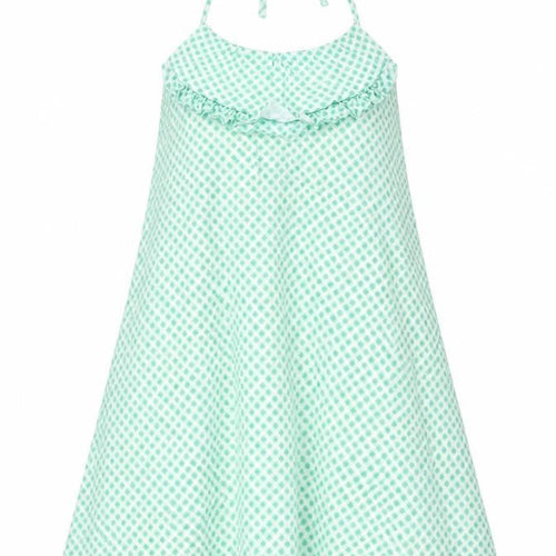 Boohoo Womens Green Geometric Polyester A-Line Size 10 Halter Tie - Open Back