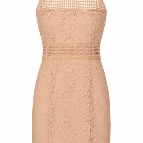 AX Paris Womens Pink Geometric Polyester Bodycon Size 10 Square Neck Zip
