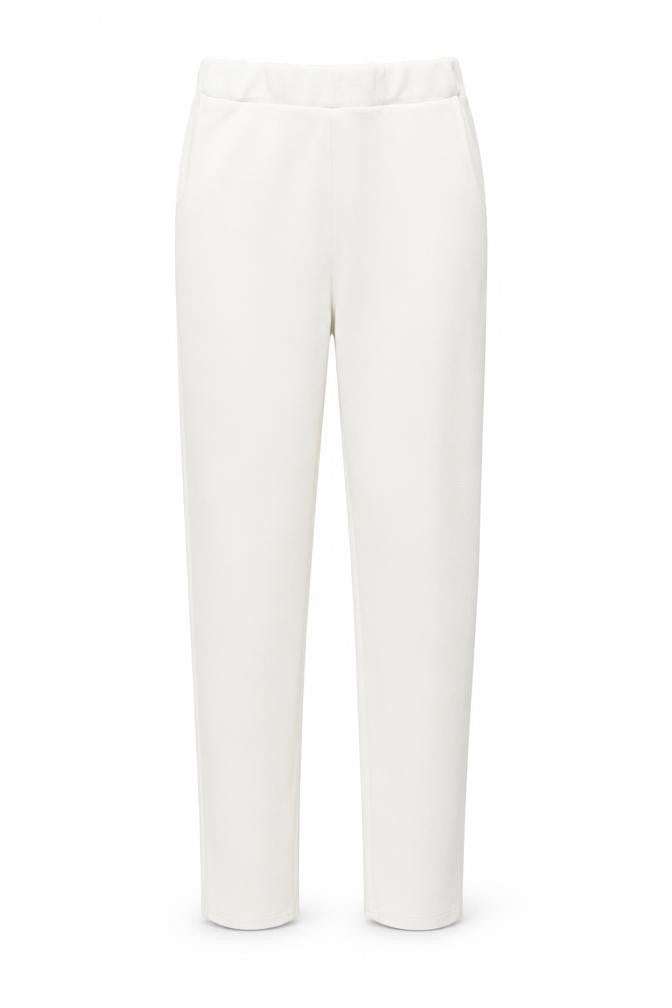 Front view of I SAW IT FIRST women’s ivory polyester trousers, size UK 8, 26-inch leg regular