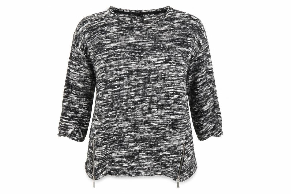 Front view of Peacocks women’s grey boat neck cotton jumper, size UK 8