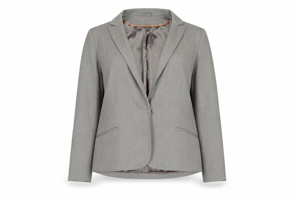Front view of Papaya women’s grey polyester jacket blazer, size UK 16