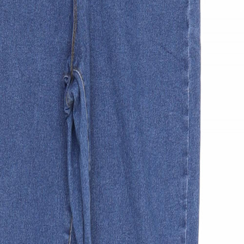 Denim & Co. Womens Blue Cotton Straight Jeans Size 14 Regular Zip