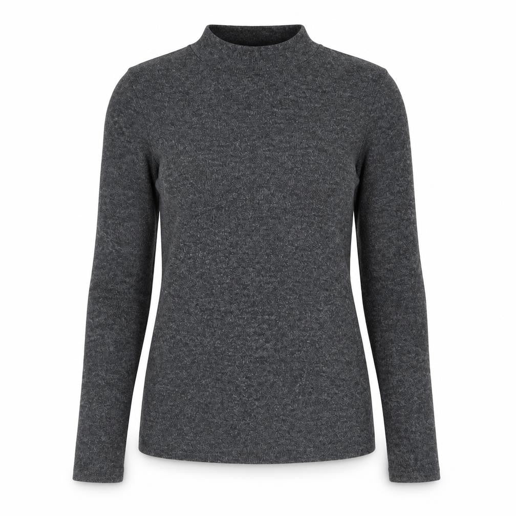 Front view of H&M women’s grey polyester basic t-shirt, size XS, round neck - open back