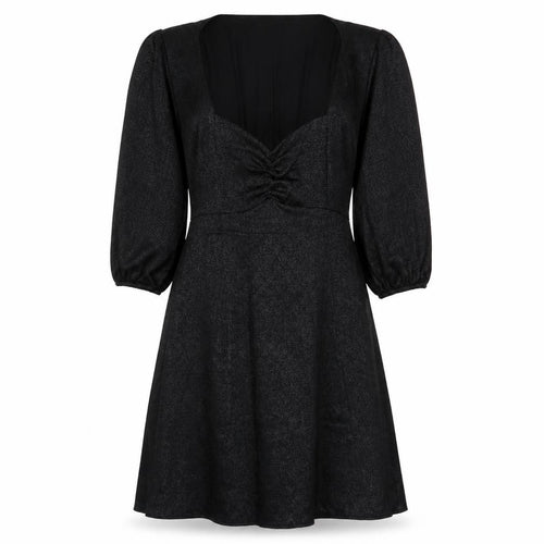NEXT Womens Black Geometric Viscose A-Line Size 10 Sweetheart Zip
